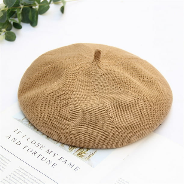 URATOT 4 Pieces Beret Hat for Women Classic Solid Color French Style Beanie Winter Cap